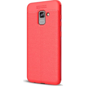 Samsung Galaxy A8 2018 Kılıf Suni Deri Silikon