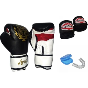 EVOX Boks,Kickboks,Muay Thai Eldiveni 10 oz,12 oz-Bandaj-Dişlik Set