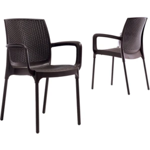 Sunset Rattan Model Sandalye  6 Adet  Kahve Renk