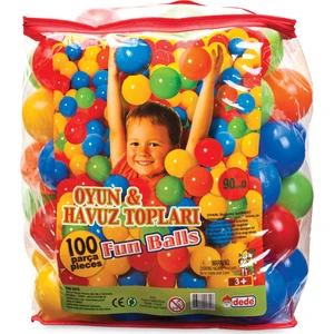 Oyun ve Havuz Topu 9 Cm (100 Adet Pvc Torbada)