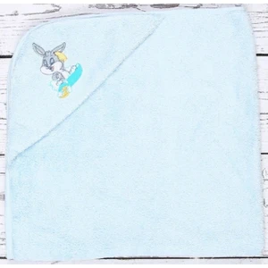 Bugs Bunny Lisanslı Nakışlı Bebe Pelerini 80X80 Bambu Mavi