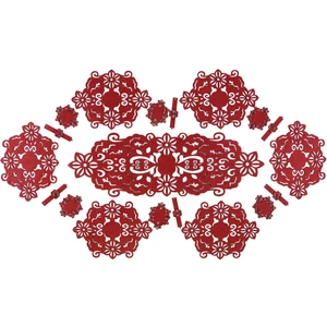 Diva home Amerikan Keçe Servis Takımı 19 Parça Bordo