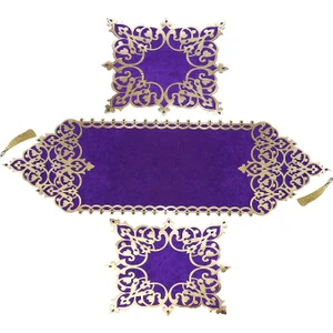 Diva home OSMANLI KADİFE DERİ 3 PARÇA LUX RUNNER SET