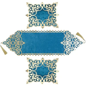 Diva home OSMANLI KADİFE DERİ 3 PARÇA LUX RUNNER SET