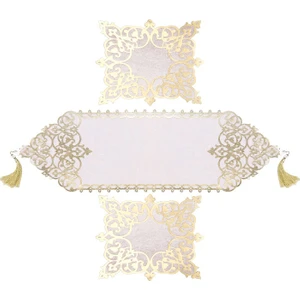 Diva home OSMANLI KADİFE DERİ 3 PARÇA LUX RUNNER SET