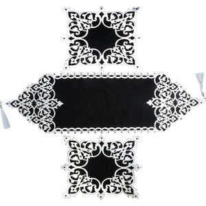 Diva home OSMANLI KADİFE DERİ 3 PARÇA LUX RUNNER SET