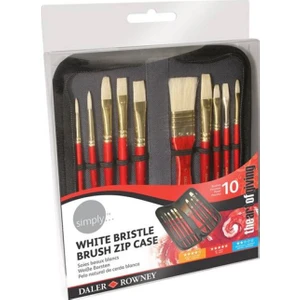 Daler Rowney Simply White Bristle Yağlı Boya Fırça Seti Çantalı 10'lu