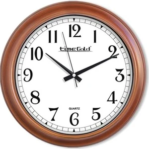 Time Gold Ahşap Görünümlü Yuvarlak Duvar Saati