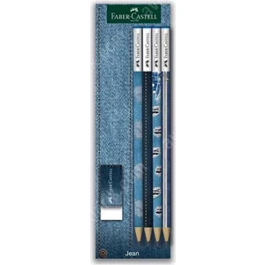 Jean Kurşun Kalem 4 Lü Set+Silgi