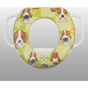 MİNİNGAA Çocuk Bebek Klozet Adaptörü, Lazımlık Kulplu Süngerli Taşınabilir Lüx Köpek desenli- Yeşil