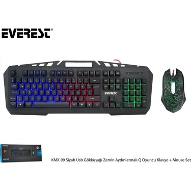 Everest KMX-99 Gökkuşağı Zemin Aydınlatmalı Oyuncu Klavye + Fiyatı