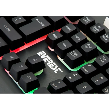 Everest KMX-99 Gökkuşağı Zemin Aydınlatmalı Oyuncu Klavye + Fiyatı