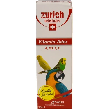 Zurich Kuş Vitamini A, D3, E, C Vitaminleri 30