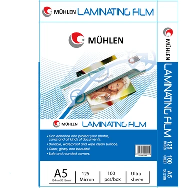 Mühlen A5 Laminasyon Filmi 125 Micron 1 Paket  100