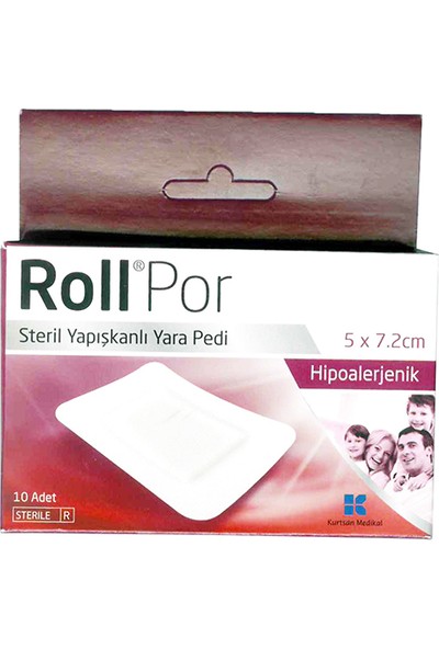 Roll Por 5X7.2 CM Steril Yapışkanlı Yara Pedi 10 Adet
