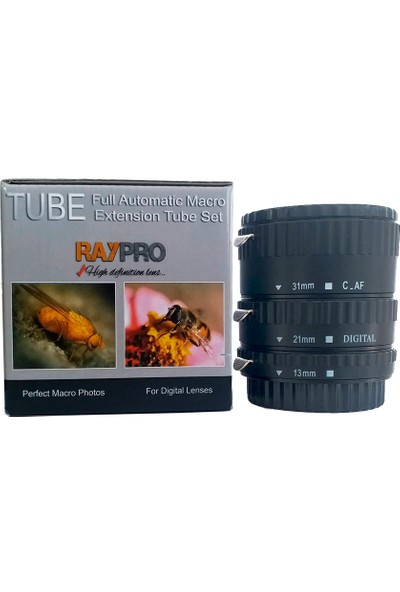 Raypro Canon Uyumlu Raypro Eko Otomatik Makro Uzatma Tüpü Seti
