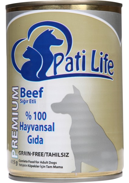 Pati Life Tahılsız Biftekli Köpek Konservesi 415 Gr