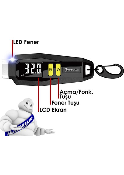 MC12290 99PSI Dijital Lastik Basınç Ölçer