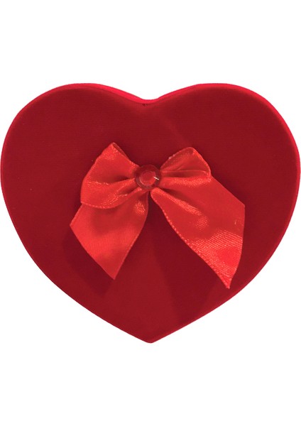 PartiBulutu Hediye Kutusu Kalpli Kırmızı Kadife