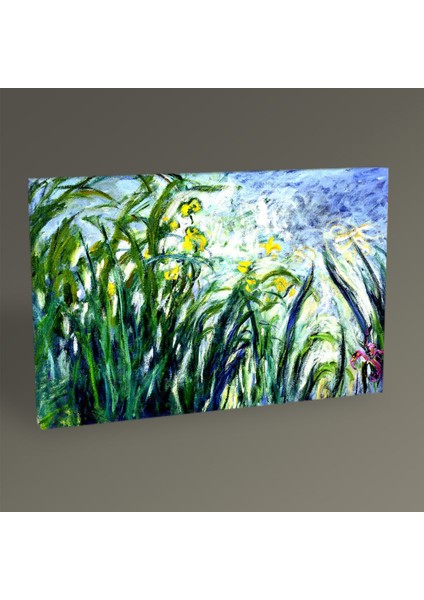 - Claude Monet Sarı ve Mor Zambaklar Tablo 30x20