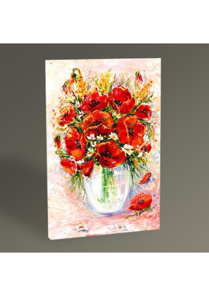 - Vazoda Kırmızı Çiçekler Tablo 150x100
