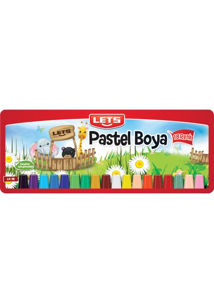 Lets Pastel Boya 18 Renk Plastik Kutu