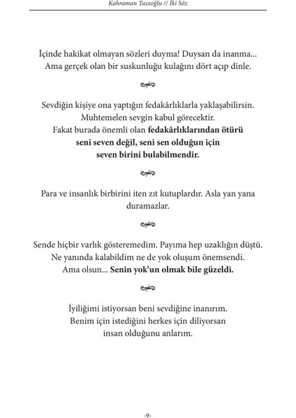 İki Söz - Kahraman Tazeoğlu