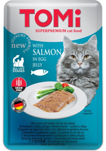 Tomi  Grain Free - Yumurta Jölesinde Somon Kedi Pouch 100 Gr