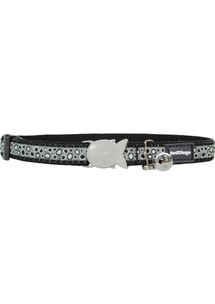 Reddingo Bedrock Desenli Siyah Kedi Boyun Tasması 12 Mm