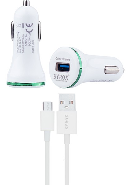 Android Uyumlu Quıck Charging Set / 2.4 MaH Micro Araç Şarjı SYX-C47