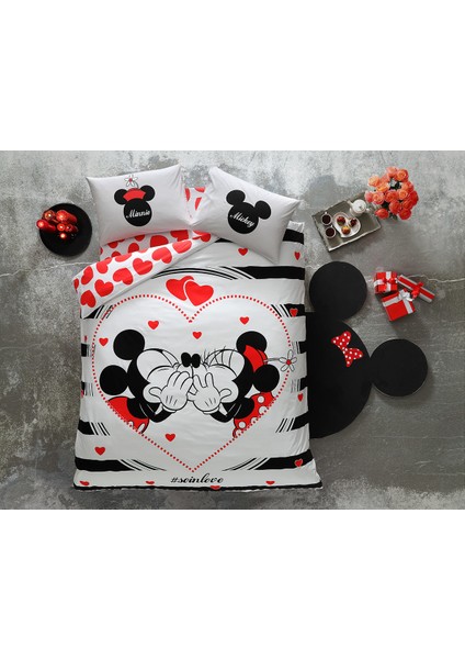 Disney Minnie Mick Lisanslı Çift Kişilik Nevresim Takımı