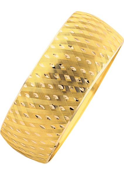 14 Ayar Altın Şarnelli Geniş Bilezik 18 Gram