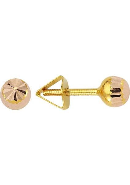 Altın Top Küpe 14 Ayar 1,35 Gram