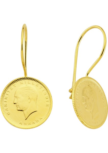 Ata Çeyrekli Küpe 4,50 Gram 22 Ayar Altın