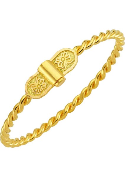 Erzurum Burma Bilezik Çiçekli Kilitli 33.00 Gram 22 Ayar