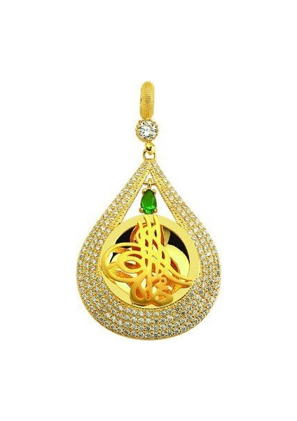 Tuğralı Damla Kolye Ucu 7.60 Gram 14 Ayar Altın