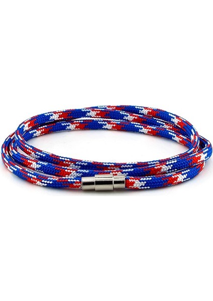 Paracord Üç Sıra Dolama Mavi Kırmızı Beyaz Erkek Bileklik Bt411 fiyatları