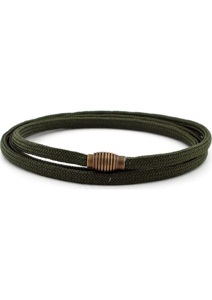 Paracord Üç Sıra Sarma Haki Yeşil Erkek Bileklik Bt413