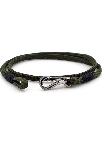 Metal Kancalı Haki Yeşil Sarma Paracord Erkek Bileklik Bt415 fiyatları