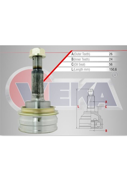 TOYOTA VERSO Ön Dış Aks Kafası 2004 - 2009
