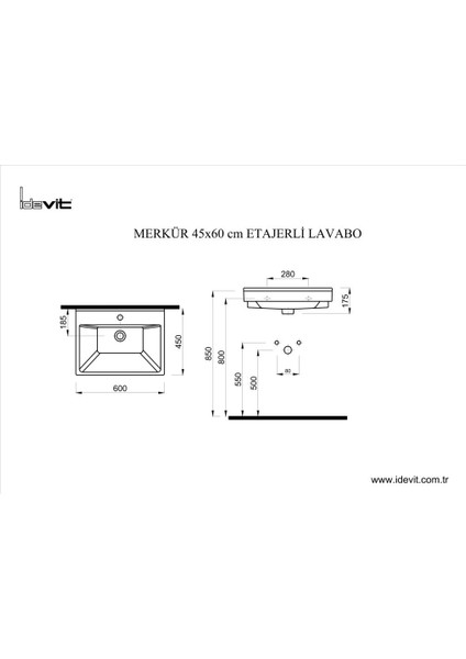 60Cm Merkür Dolap Uyumlu 25Mm İnce Bantlı Lavabo fiyatları