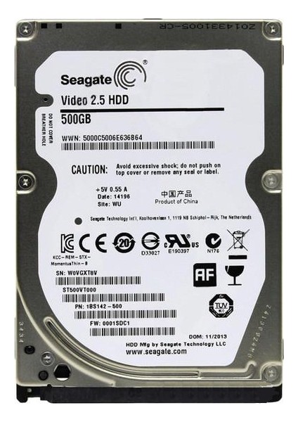 500GB 2.5" Cache Sata 3 Sabit Disk ST500VT000 İthalatçı Garantili