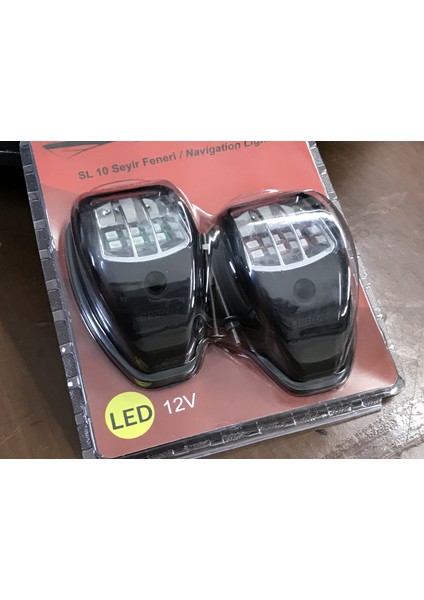 Sl10 Led'Li İskele - Sancak Seyir Feneri - Siyah Renk 12V