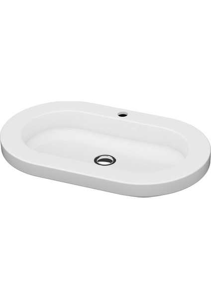 Trio Tezgah Üstü Oval Lavabo (45X65)