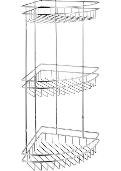 Vera Vit Krom Metal Tel Süngerlik 3'Lü Köşe Raf Şampuanlık
