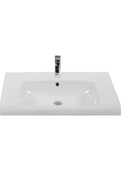 Seramik Turkuaz Anova 80 Cm Etajerli Dolap Uyumlu Lavabo 80X49.5