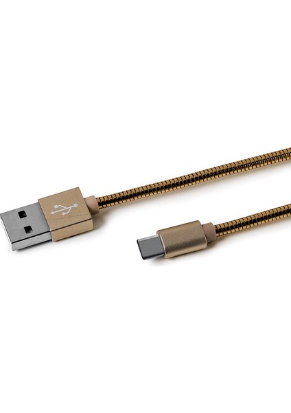 USB TYPE-C Nylon Cable Altın -USBTYPECSNAKEGD