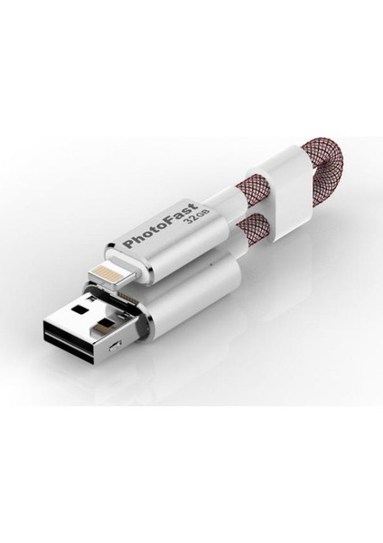 MemoriesCable GEN3 32GB Lightning / USB 3.0 Şarj Kablolu Gümüş Apple USB Bellek BPF-MCG3U3R32GB