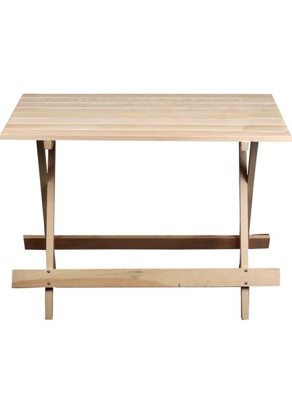 Katlanır piknik masası Doğal çam ağacı 60x90 Cm