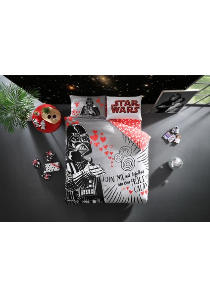 Lisanslı Çift Kişilik Nevresim Star Wars Valentines Day